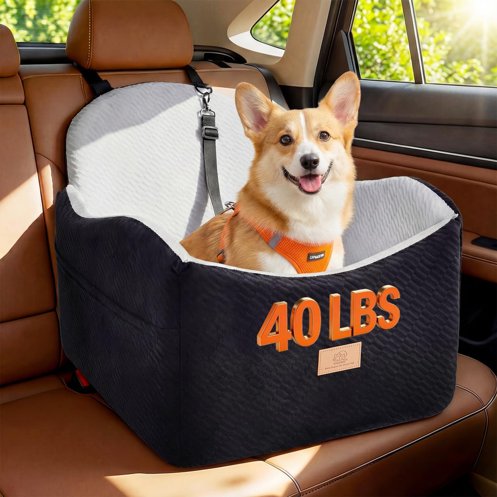 Dog Booster Car Seat for Small Dogs Up to 40lbs with Safety Belt V988