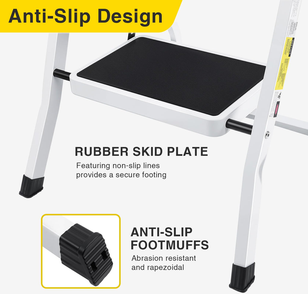 2 Step Folding Stool with Anti-Slip Pedal O8127