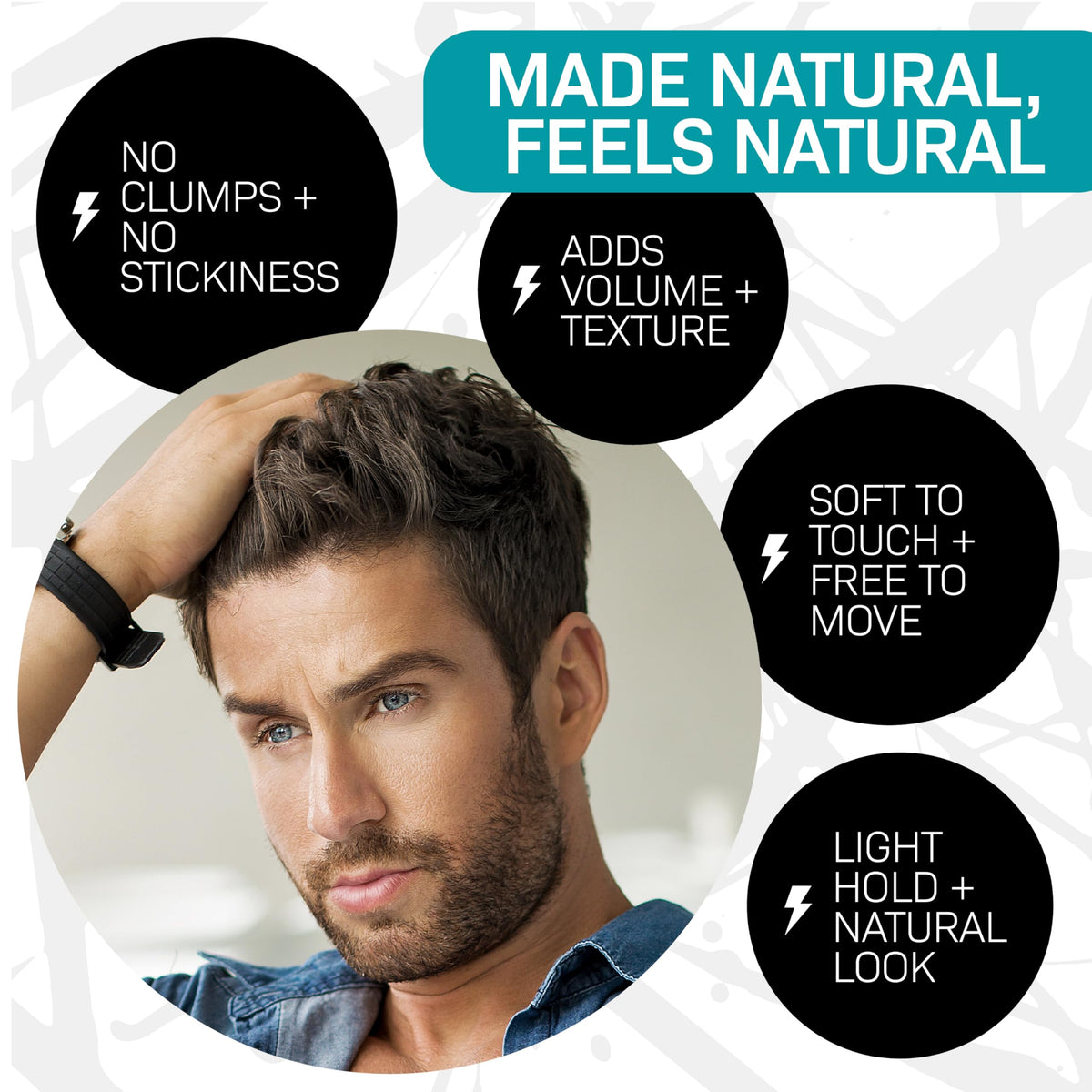 Sea Salt Spray for Men, Hair & Beard Volumizing Texture Spray with Activated Charcoal, Sea Kelp & Green Tea, Fragrance Free Refill, 30 Fl Oz Y772