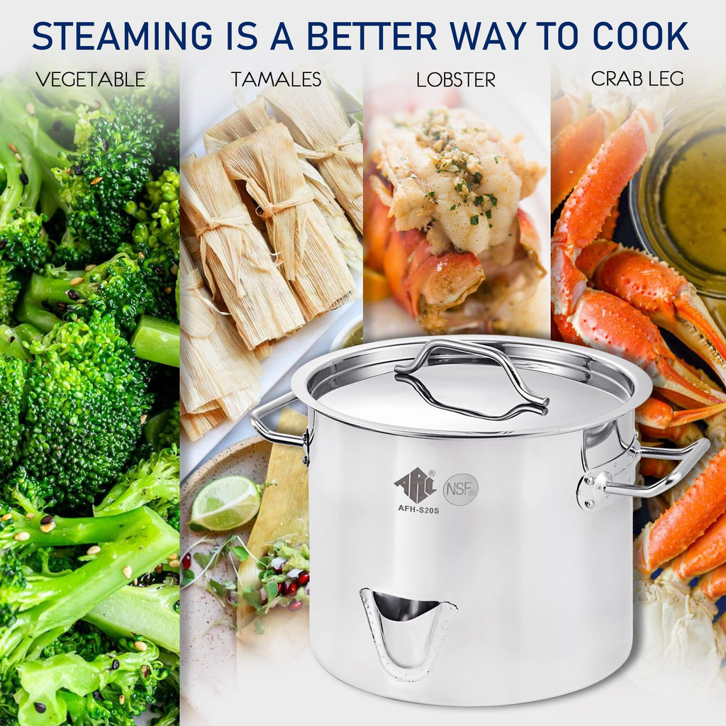 20QT Stainless Steel Tamale Steamer Pot R7046