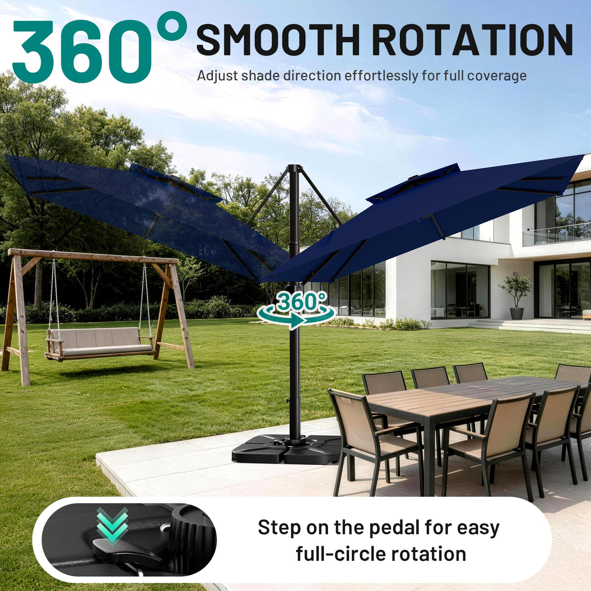 Navy Blue Cantilever Patio Umbrella L438520