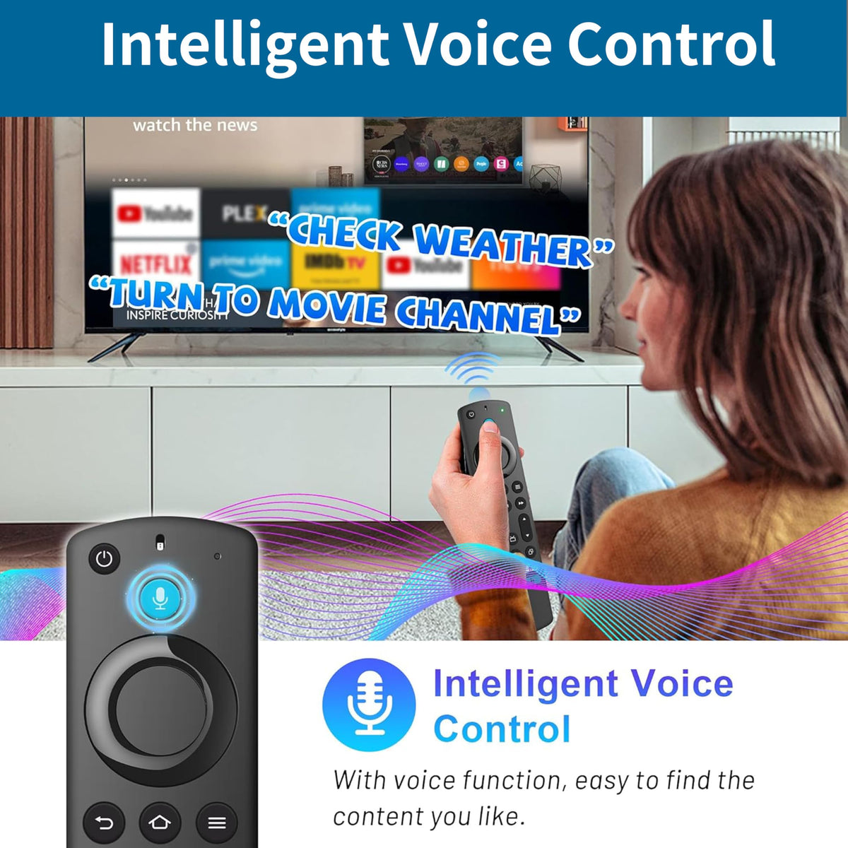 Voice Remote Replacement for Fire TV Stick and Smart TVs X8559