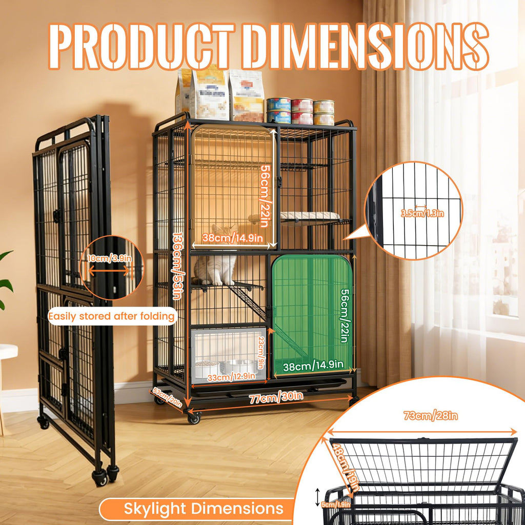 Collapsible Metal Wire Cat Cage R620406