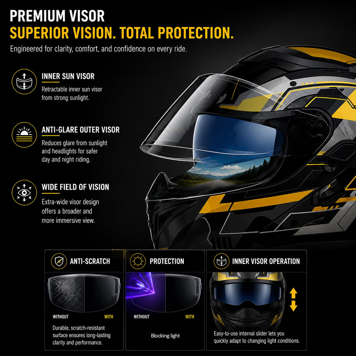 Bluetooth Modular Flip Up DOT Approved Full Face Motorcycle Helmet N193