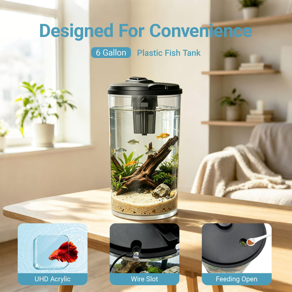 6-Gallon Aquarium Kit with LED Lighting and Power Filter R6948