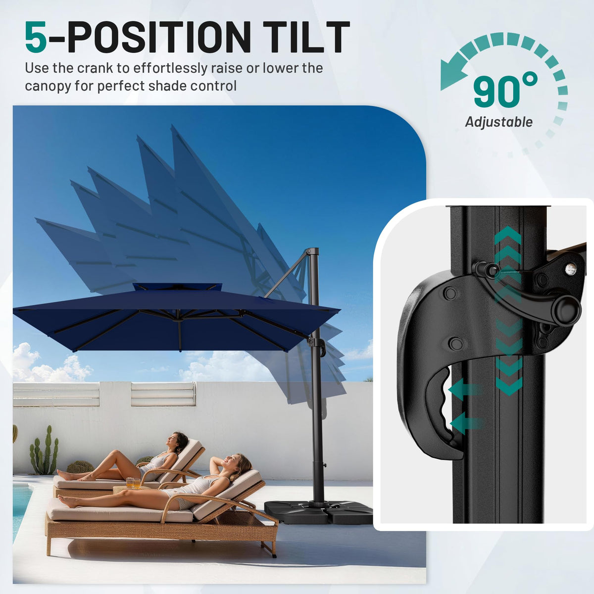 Navy Blue Cantilever Patio Umbrella L438520