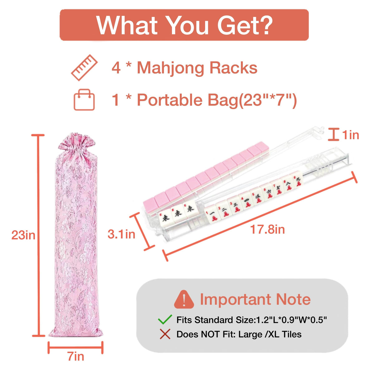 Clear Acrylic Mahjong Racks with Pushers Set of 4 B15620