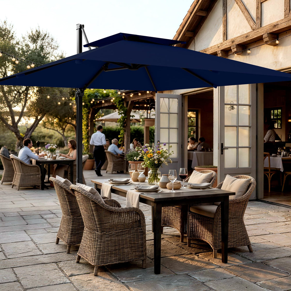 Navy Blue Cantilever Patio Umbrella L438520