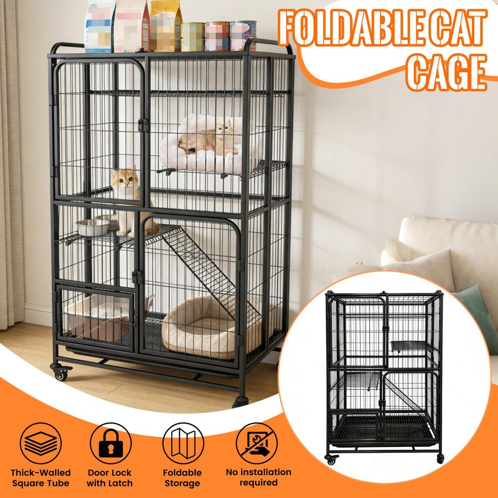 Collapsible Metal Wire Cat Cage R620406