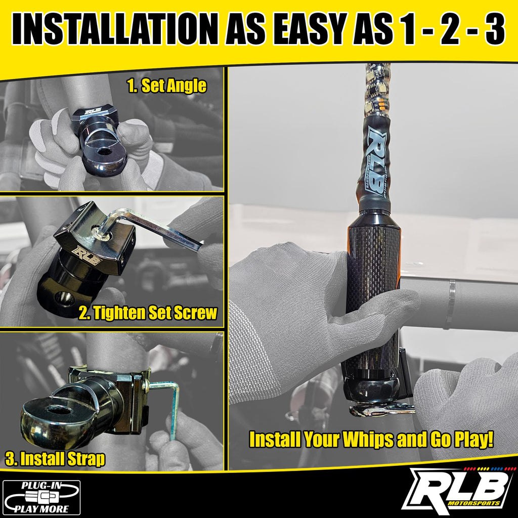 1.875" Whip Light Flag or Roll Bar Mount UTV Accessories K4017