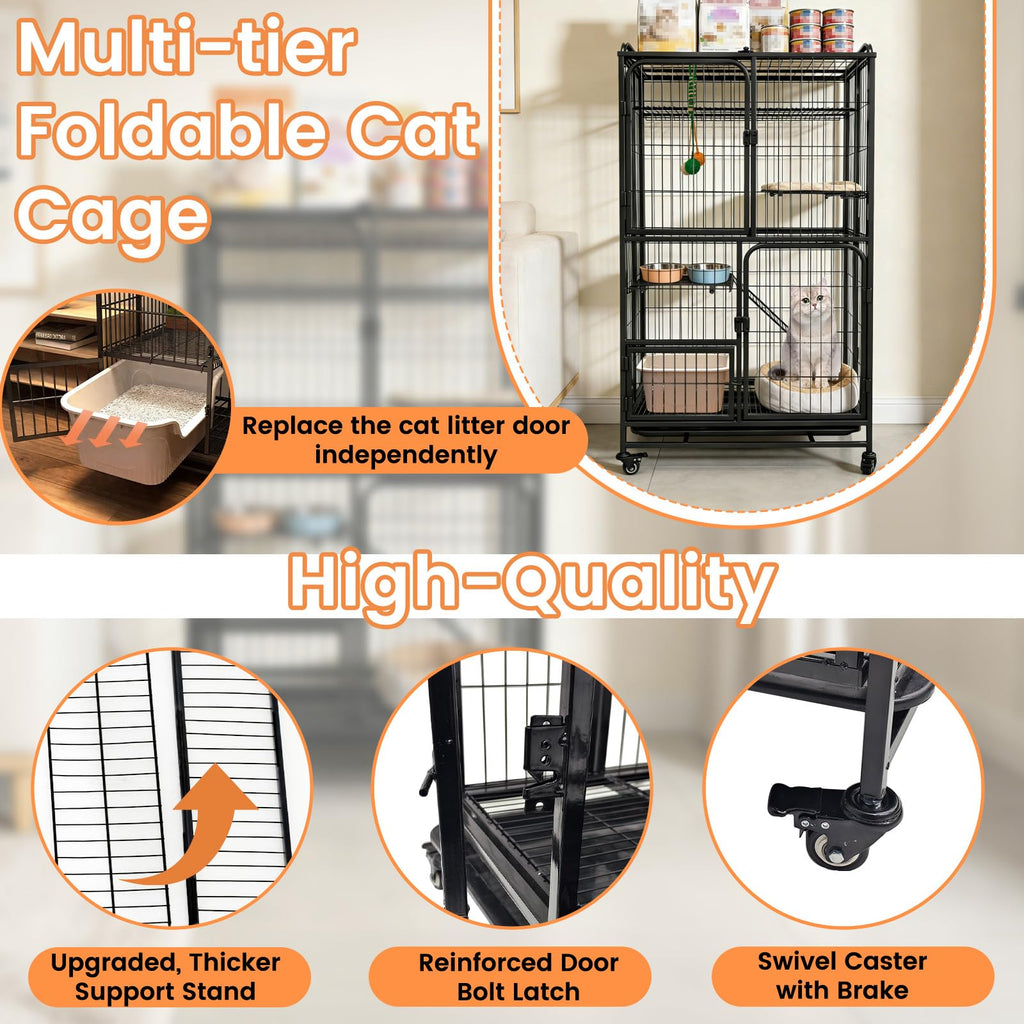 Collapsible Metal Wire Cat Cage R620406