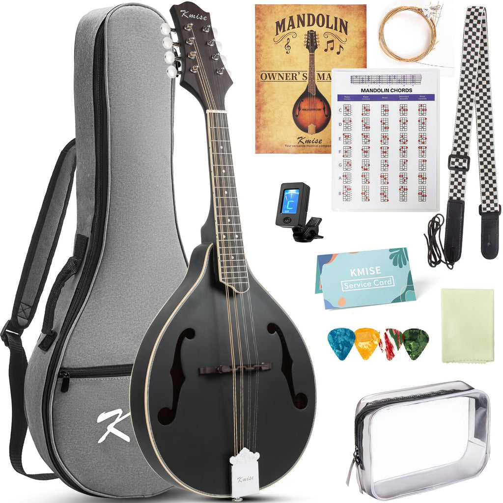 8 String A Style Acoustic Mandolin Kit with Tuner Strap Gig Bag V101