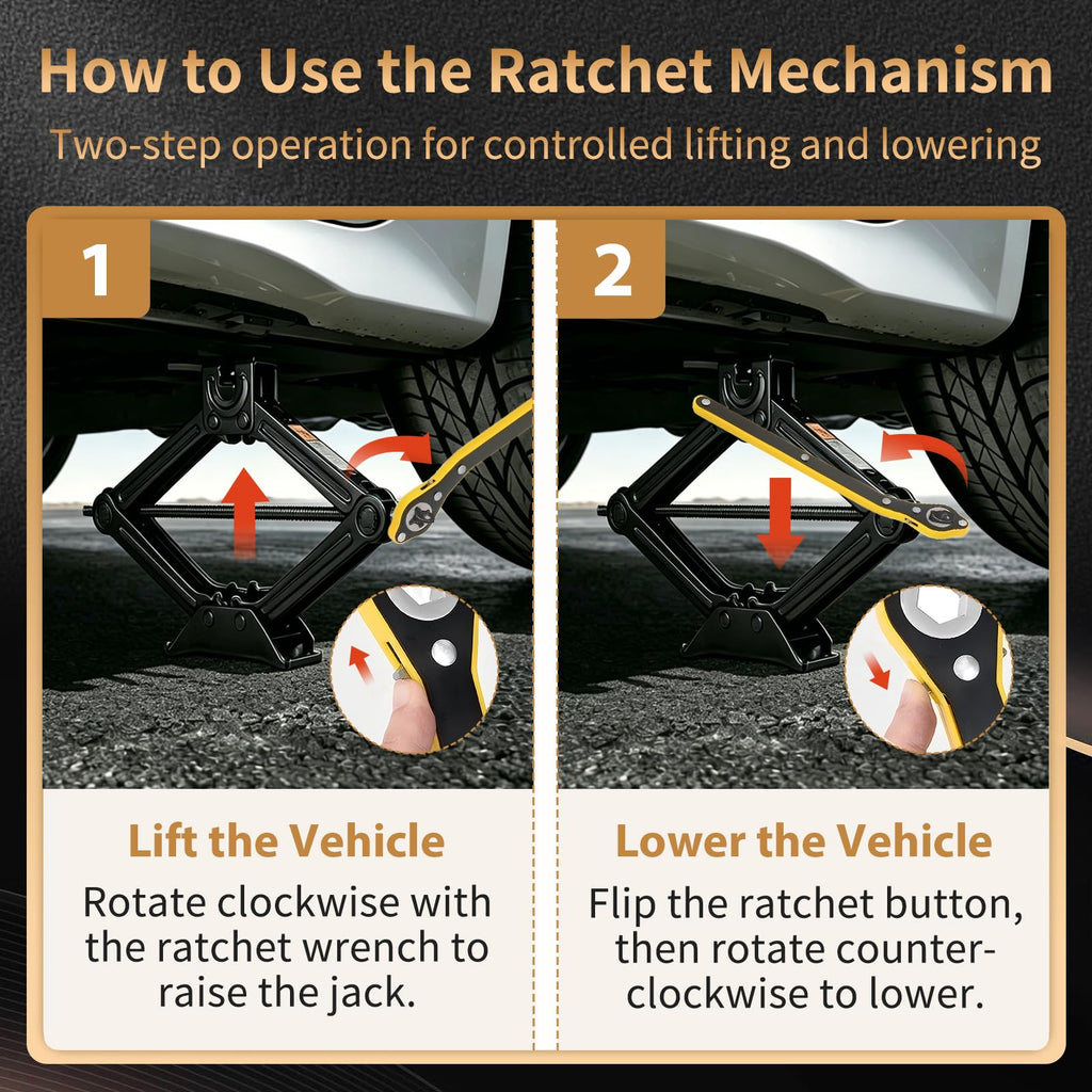 3-Ton Scissor Jack Kit with Ratchet Wrench Q348276