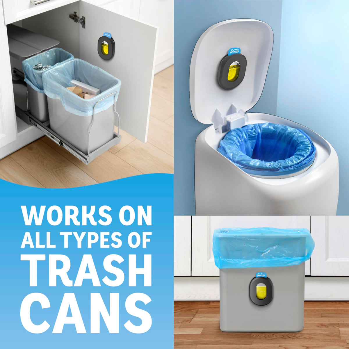 Can Air Freshener Stick-On Deodorizer, 2 Holders + 2 Refills K9301