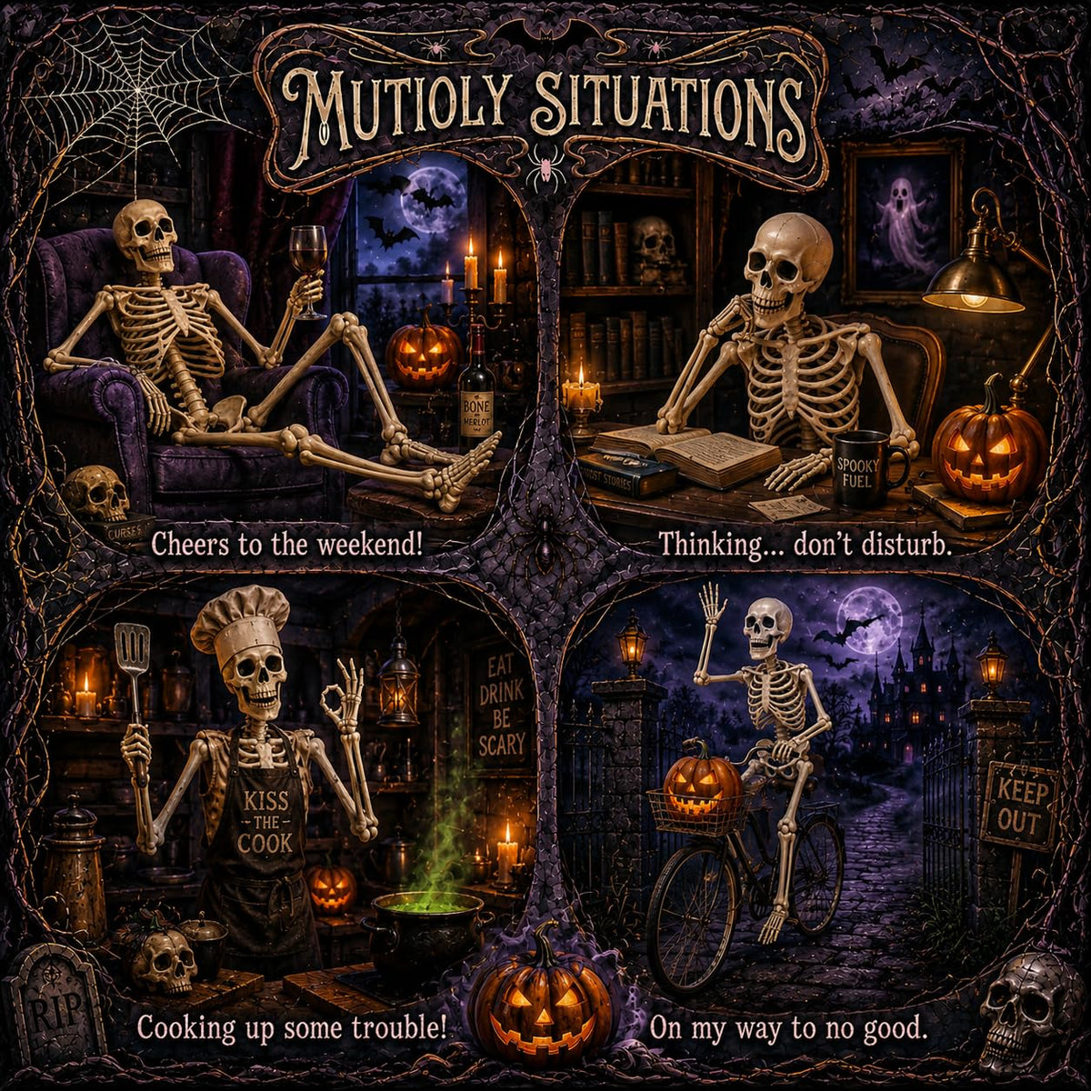 5.4 ft Posable Halloween Skeleton with Movable Joints D339981
