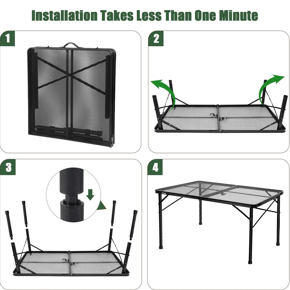 4Ft Metal Folding Camping Table D7941