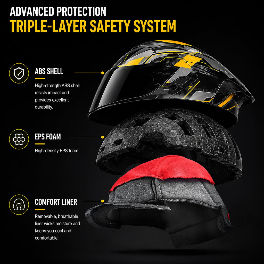 Bluetooth Modular Flip Up DOT Approved Full Face Motorcycle Helmet N193