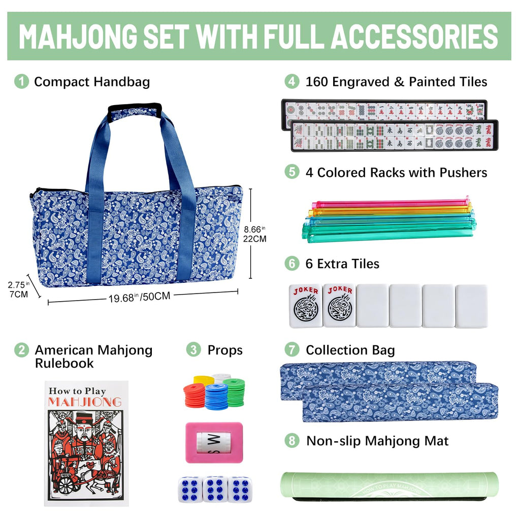 American Mahjong Set with Mat and Racks H843