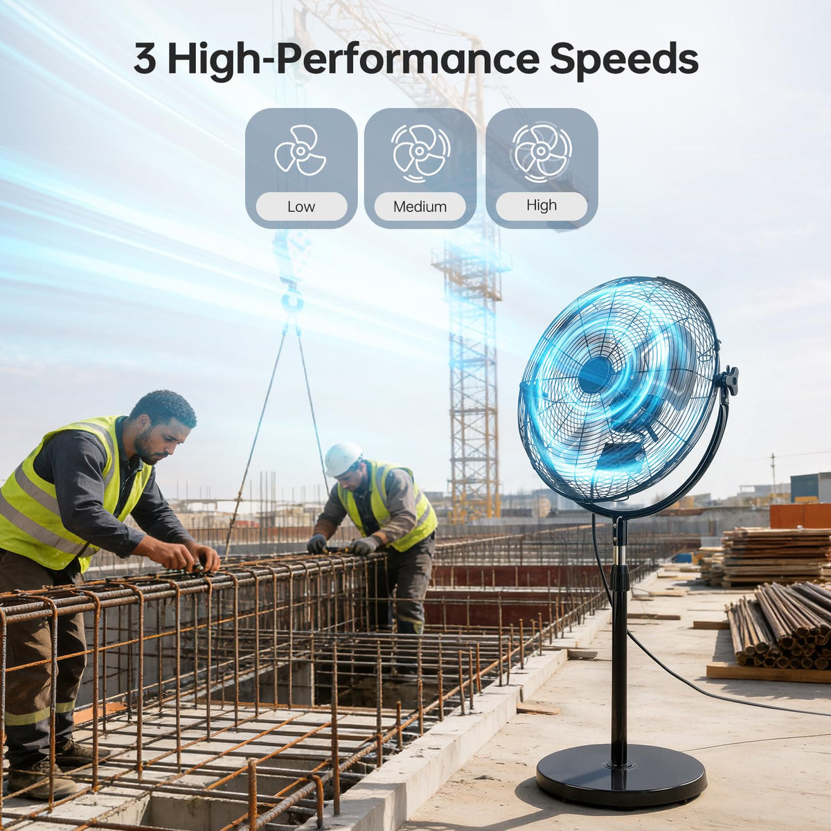 18 Inch Heavy Duty High Velocity Pedestal Fan Y276382