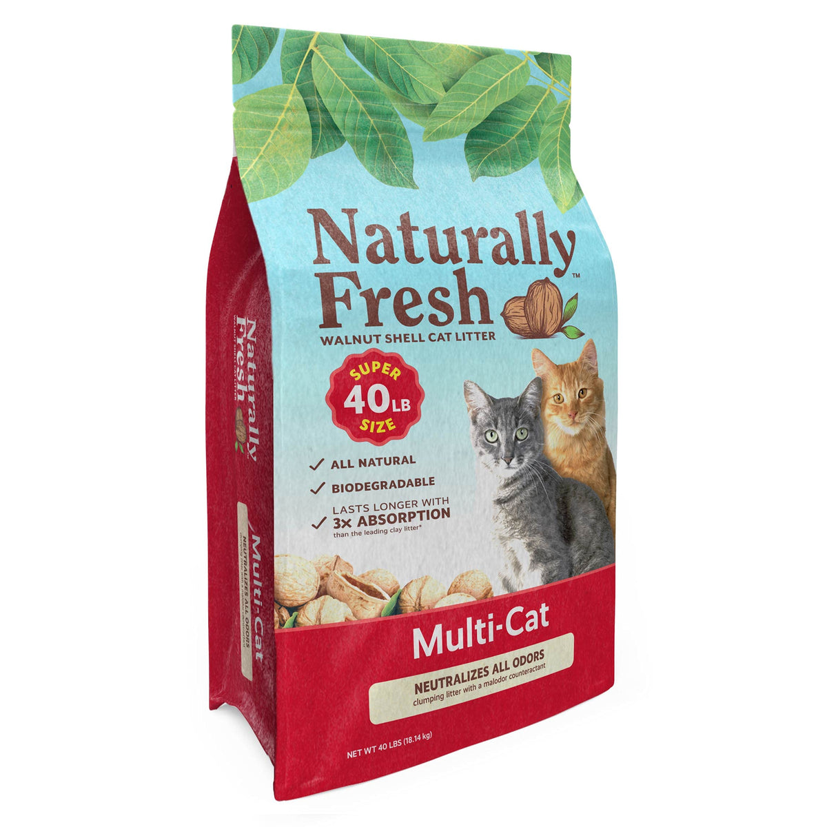 Unscented Walnut Shell Cat Litter 40 Lbs N4140