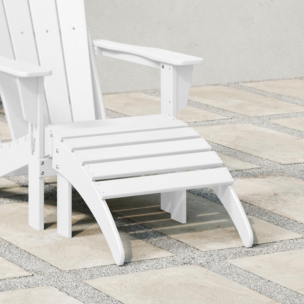 White All Weather Poly Lumber Adirondack Ottoman H67519