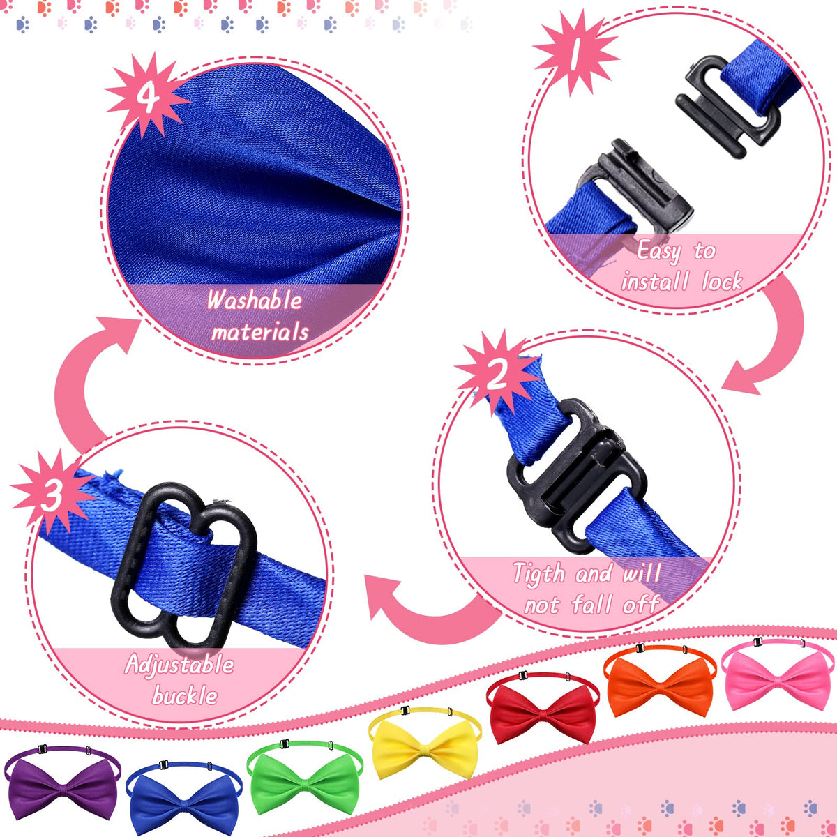 200 Pcs Adjustable Dog Bow Ties M753566