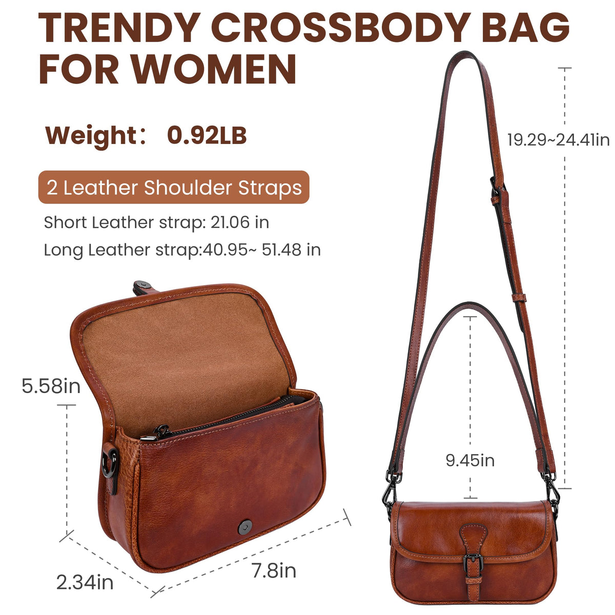 Leather Small Crossbody Bag Z199