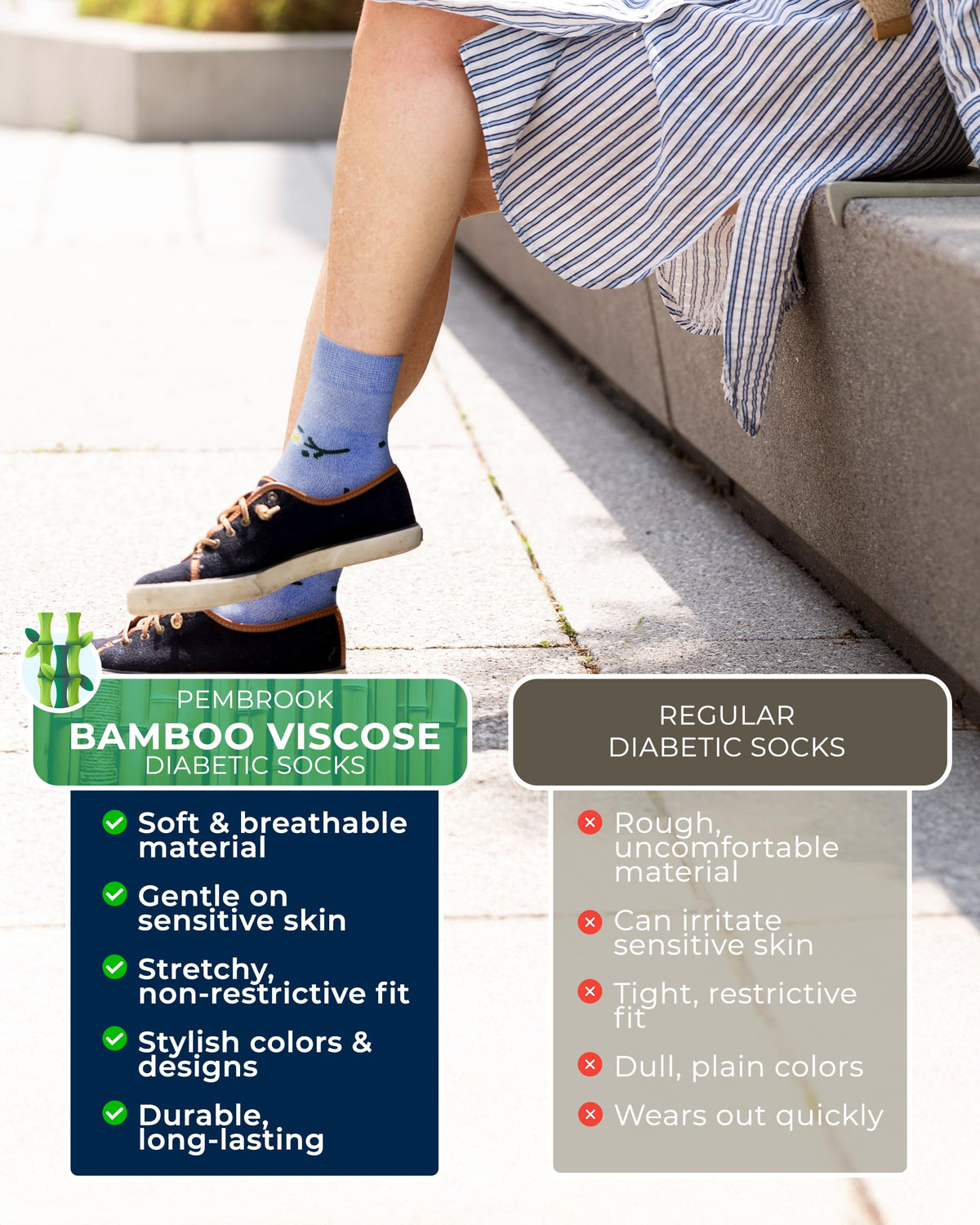 Bamboo Viscose Diabetic Socks 6 Pairs P317760