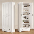 70" Tall Wood Storage Cabinet with 6 Adjustable Shelves Q515