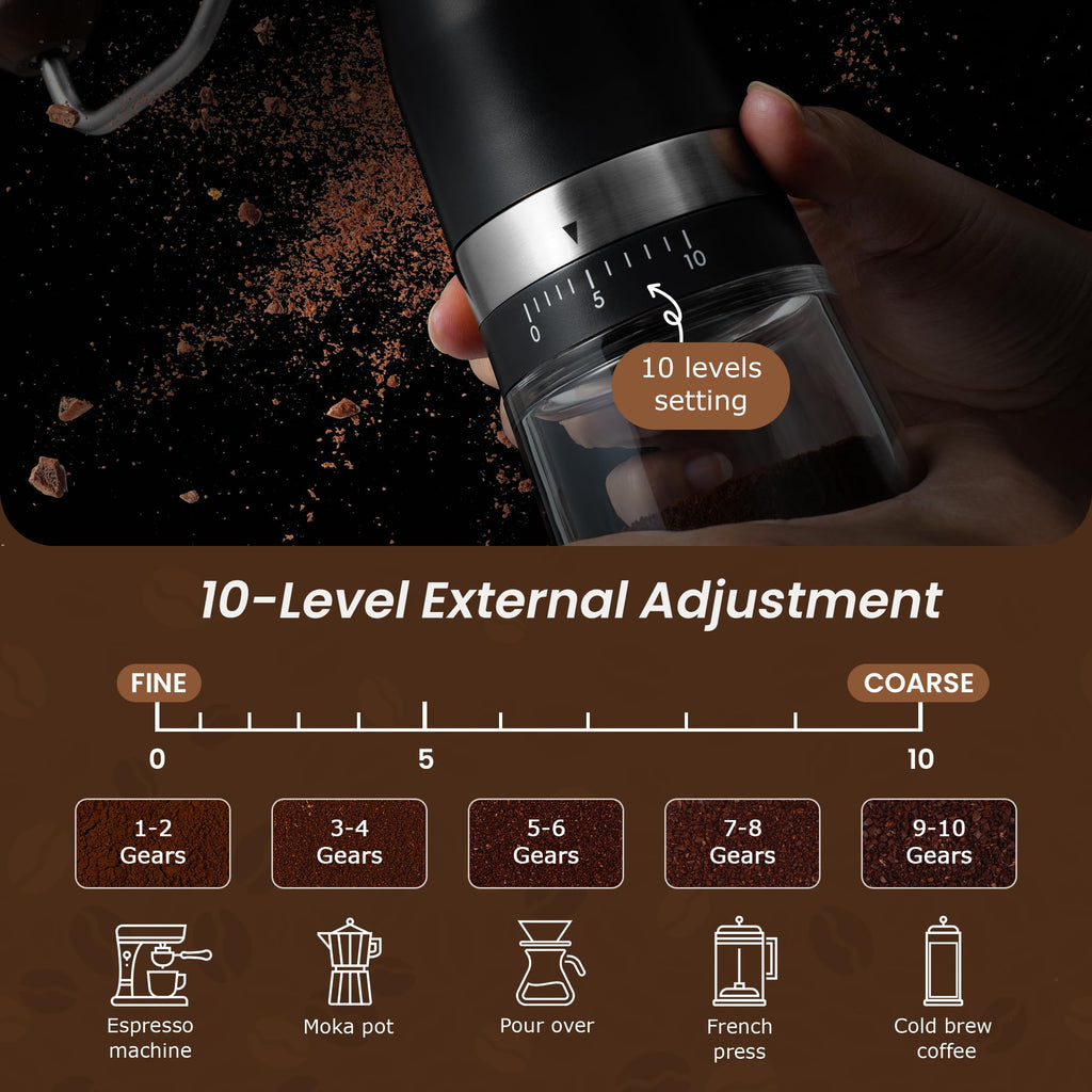 Manual Coffee Grinder Stainless Steel Conical Burr M42345