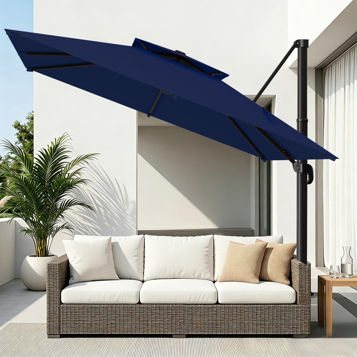 Navy Blue Cantilever Patio Umbrella L438520