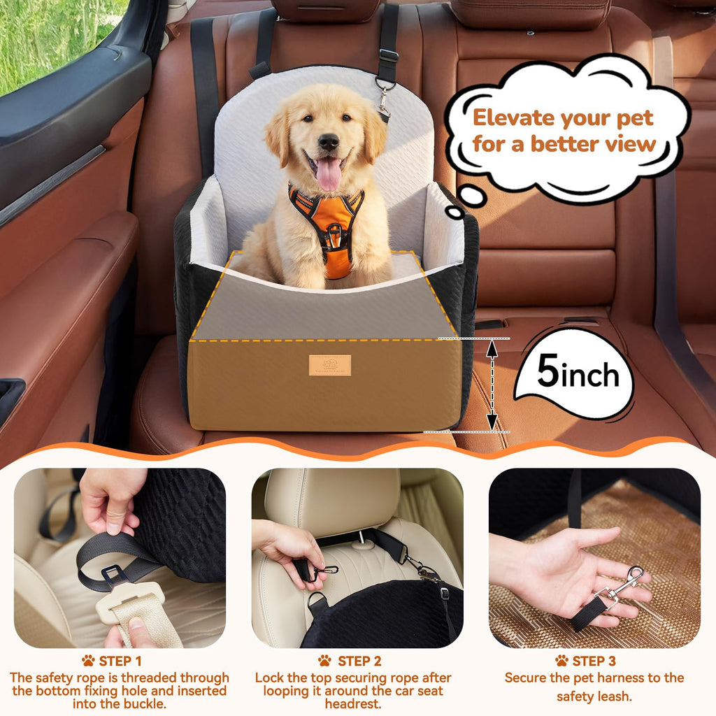 Dog Booster Car Seat for Small Dogs Up to 40lbs with Safety Belt V988