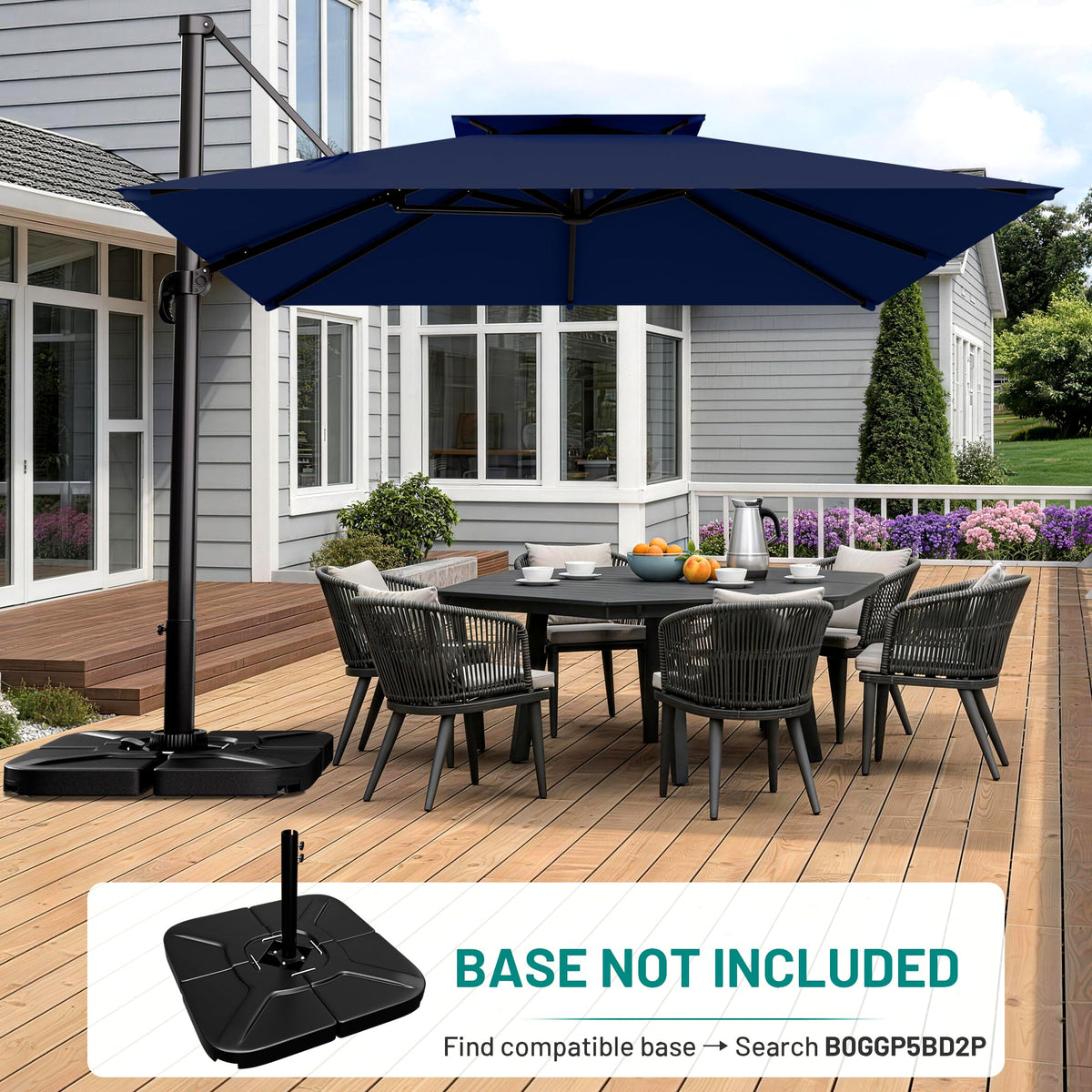 Navy Blue Cantilever Patio Umbrella L438520