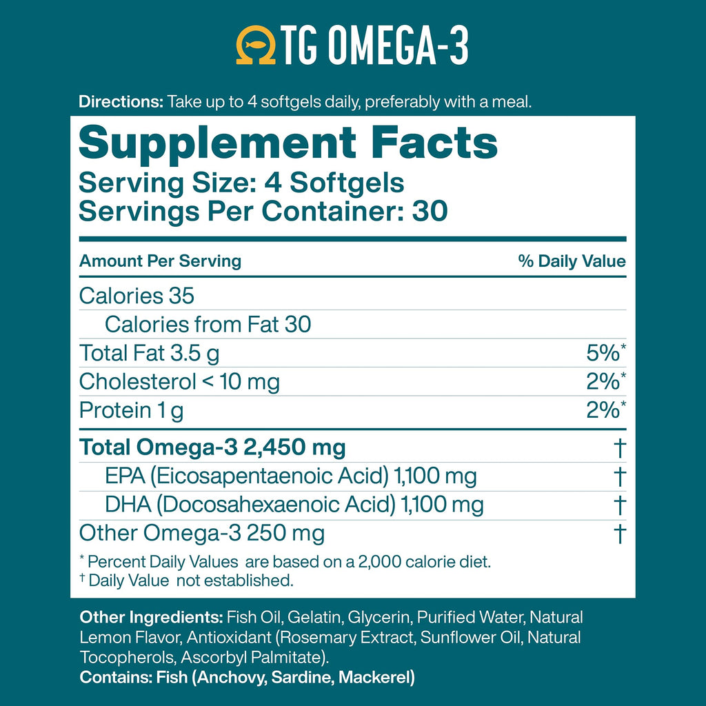 Omega 3 Fish Oil 1100mg DHA 1100mg EPA X75328