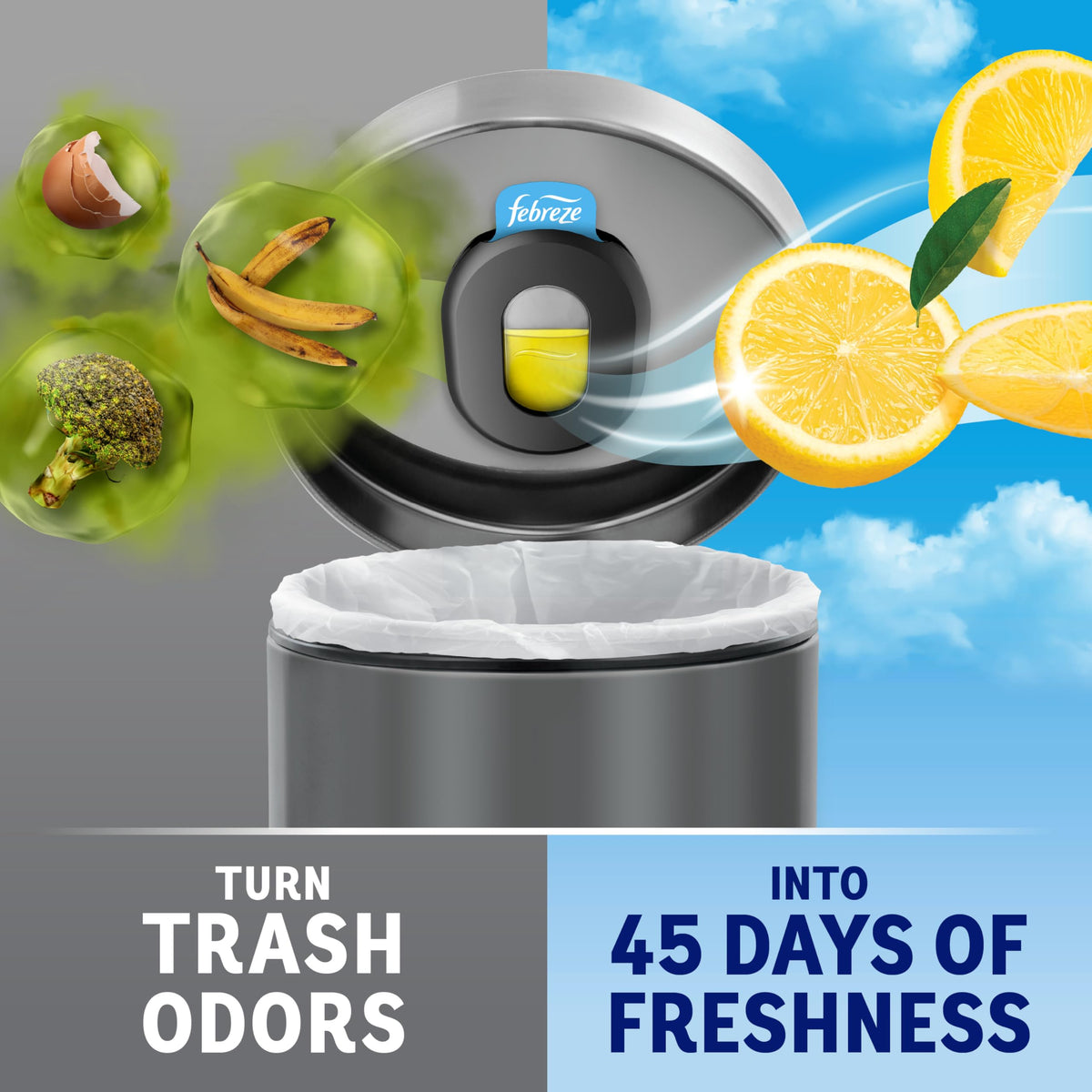 Can Air Freshener Stick-On Deodorizer, 2 Holders + 2 Refills K9301