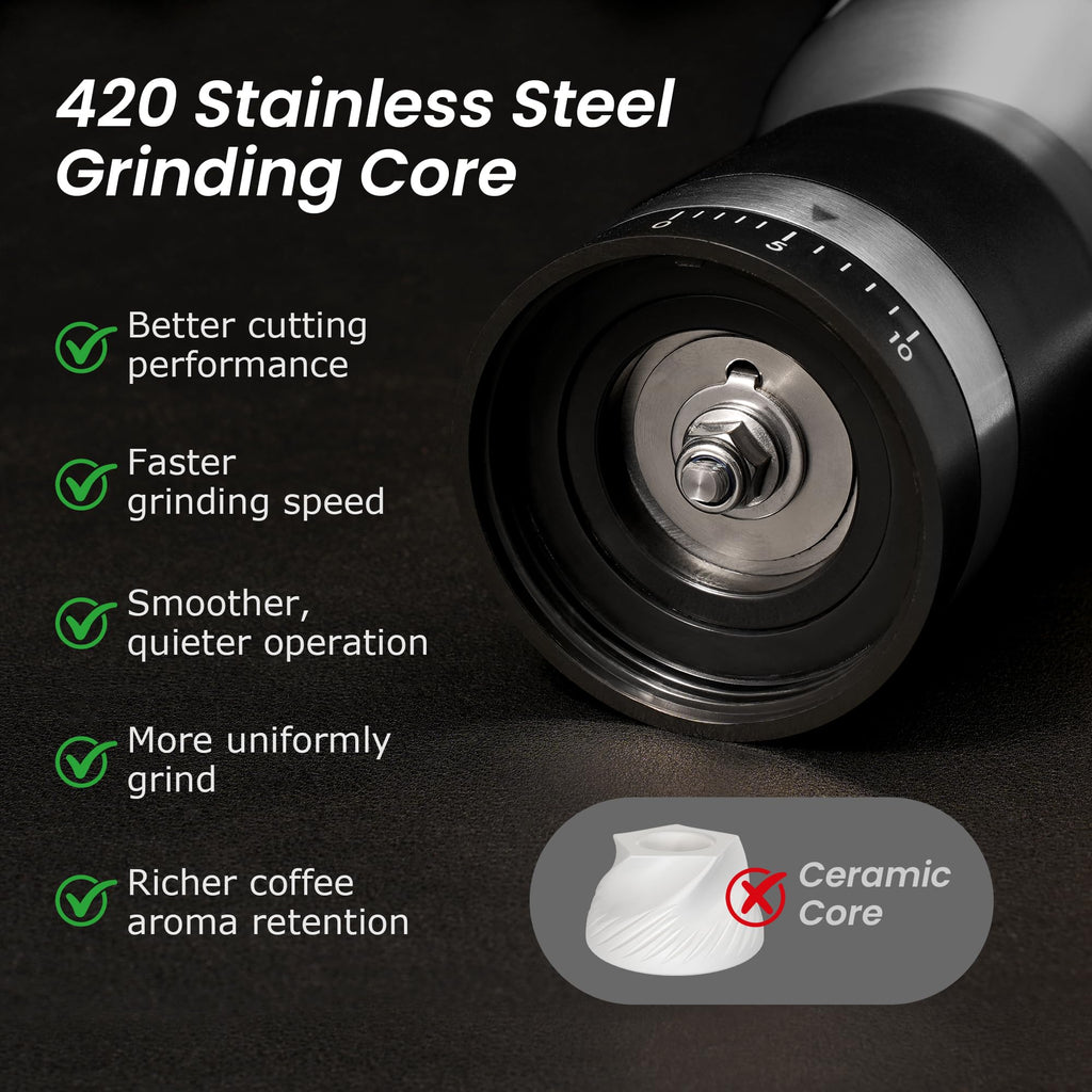 Manual Coffee Grinder Stainless Steel Conical Burr M42345