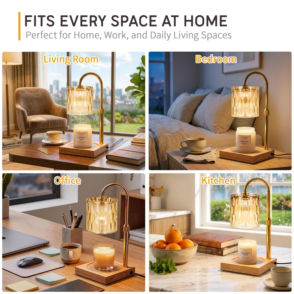 Adjustable Dimmable Candle Warmer Lamp with Timer E471668
