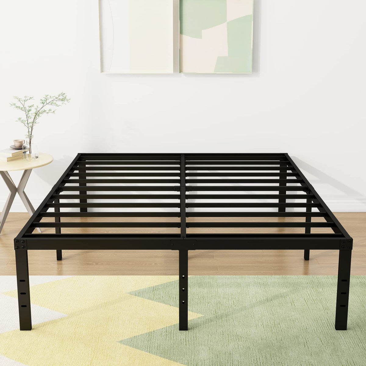 18 Inch High Queen Size Bed Frame with Storage C2688