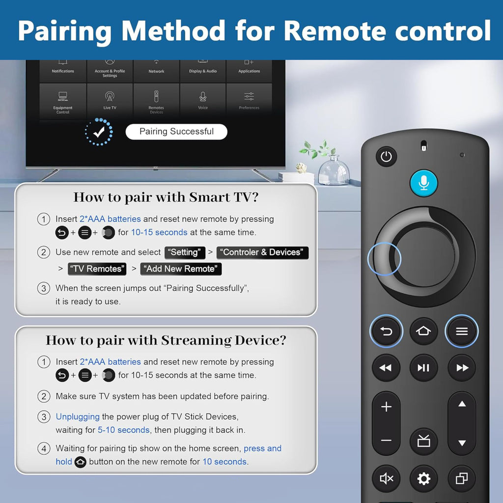 Voice Remote Replacement for Fire TV Stick and Smart TVs X8559