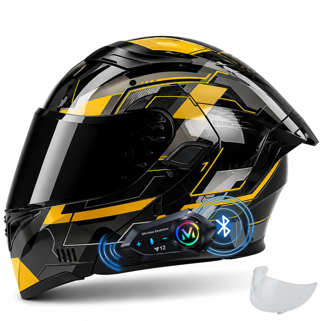 Bluetooth Modular Flip Up DOT Approved Full Face Motorcycle Helmet N193
