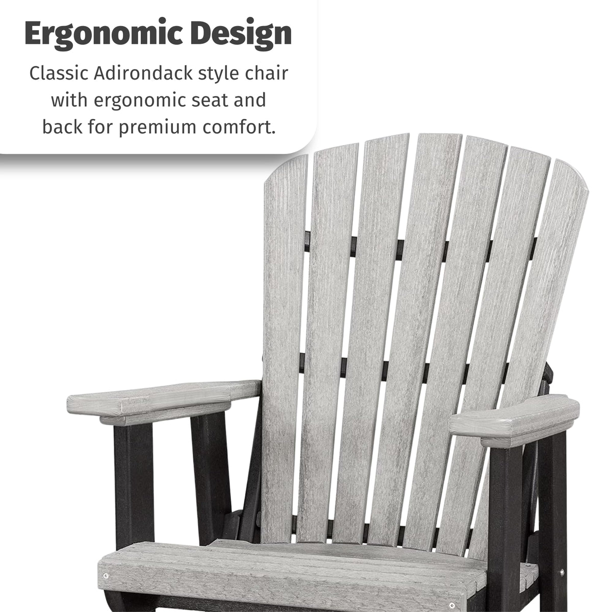 Tudor Brown Cedar Poly Adirondack Glider Outdoor Chair O969243