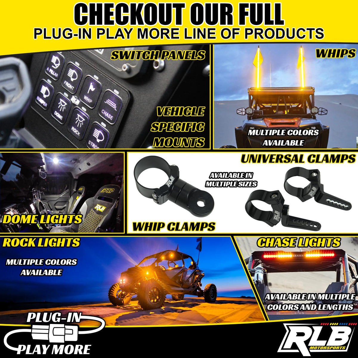 1.875" Whip Light Flag or Roll Bar Mount UTV Accessories K4017