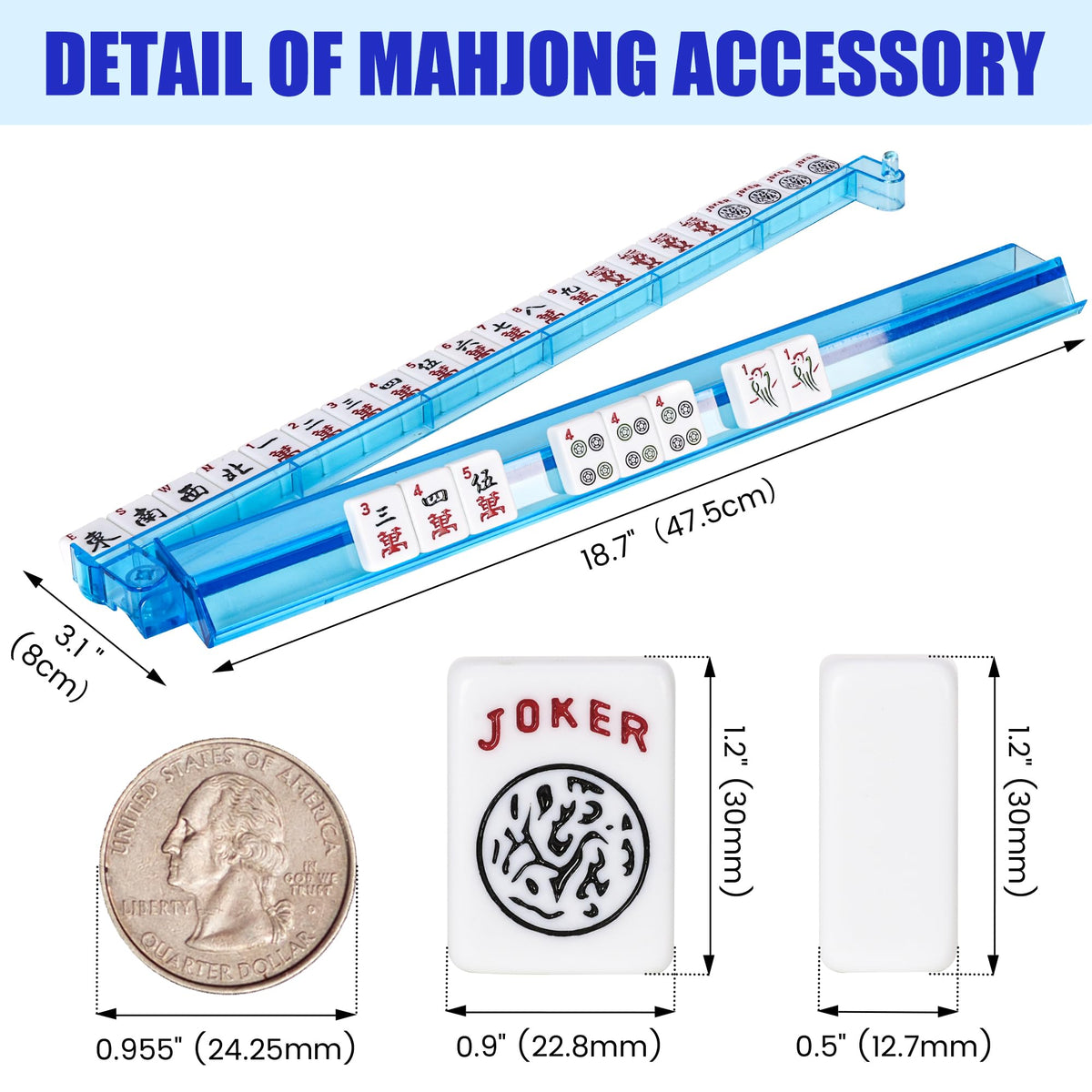 Mahjong Game Set with Racks, 166 Tiles & Bag Q603