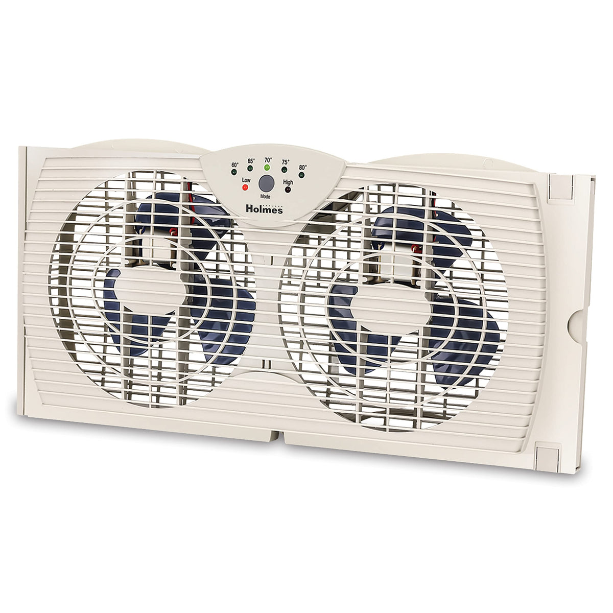 White Dual Blade Digital Window Fan with Programmable Thermostat Control V853474