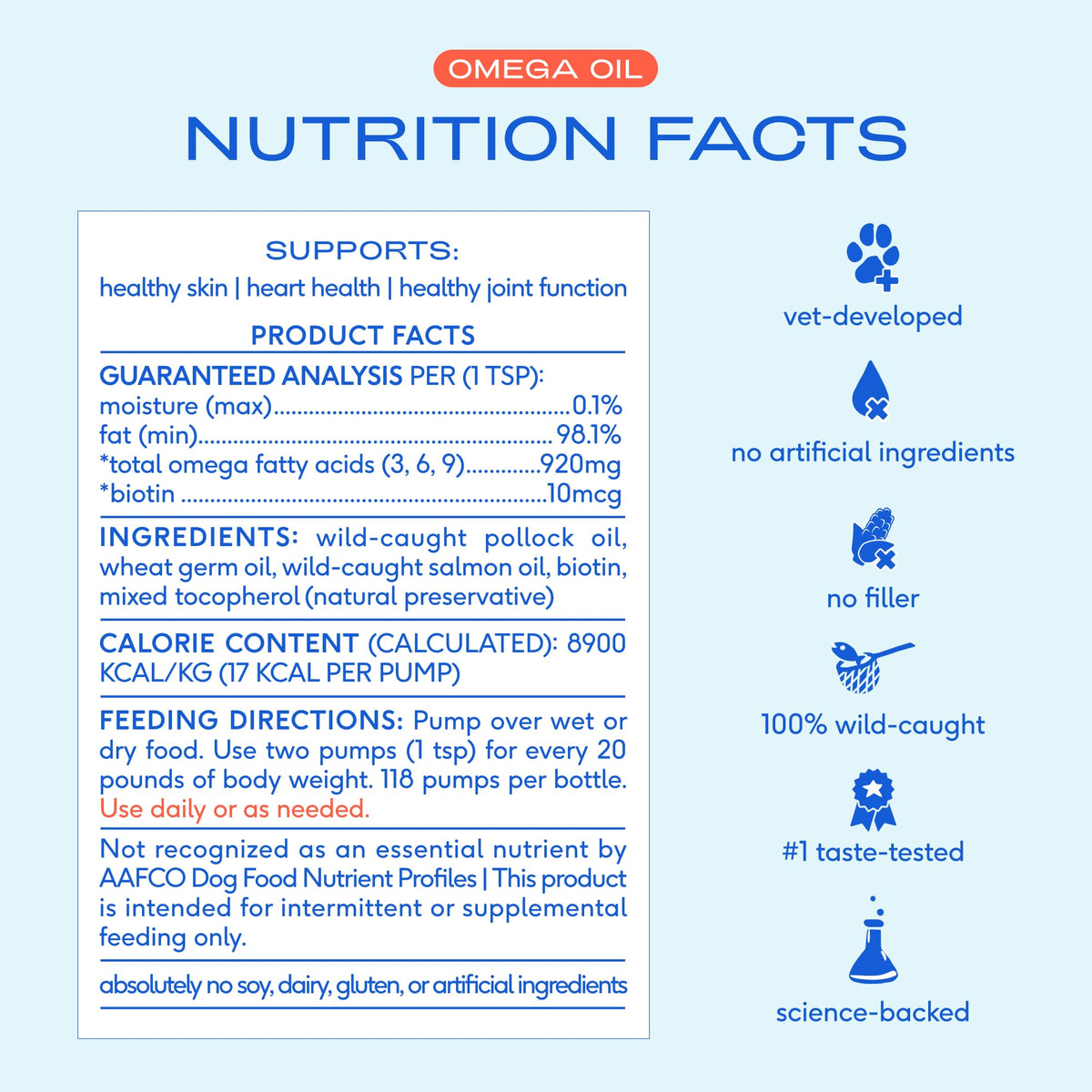 Omega 3 Fish Oil for Dogs & Cats 8oz W175