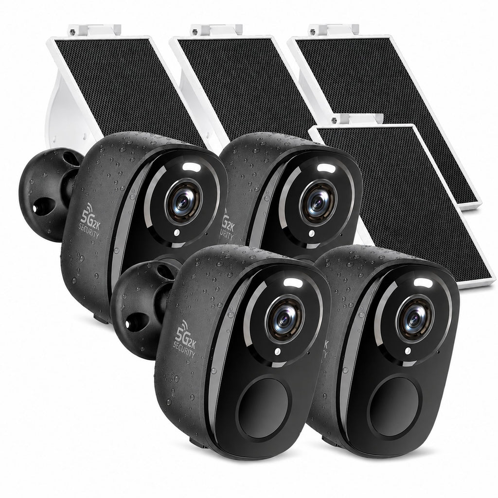 5GHz/2.4G Wireless Outdoor Security Cameras with Solar Panels L3564