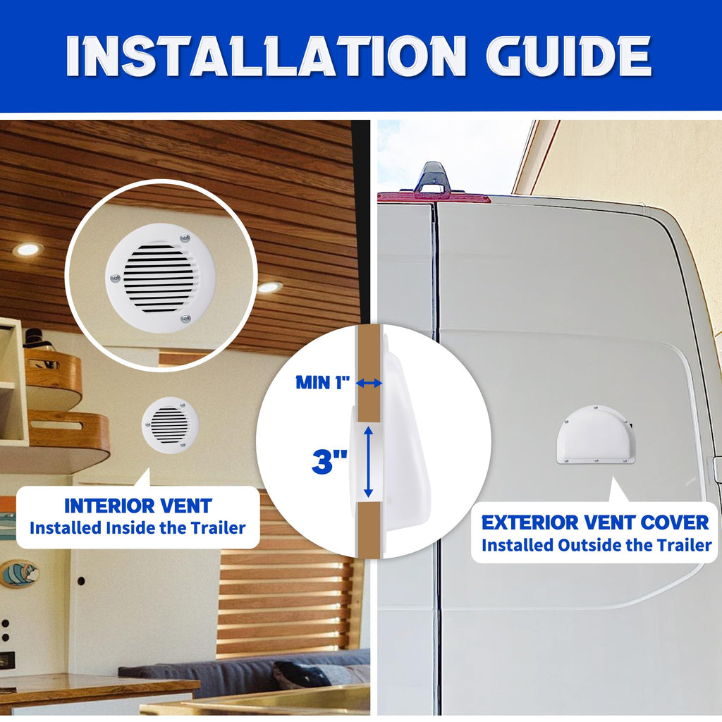 RV Vent Covers with Mounting Hardware O1373