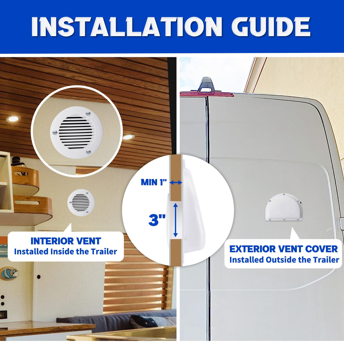 RV Vent Covers with Mounting Hardware O1373
