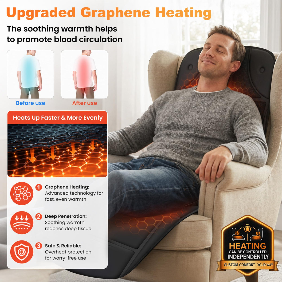 Full Body Massage Mat with Heat J734798