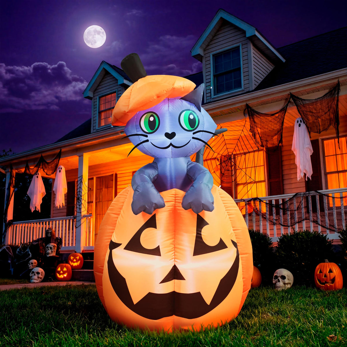 5 FT Animated Pumpkin Inflatable with LEDs T821